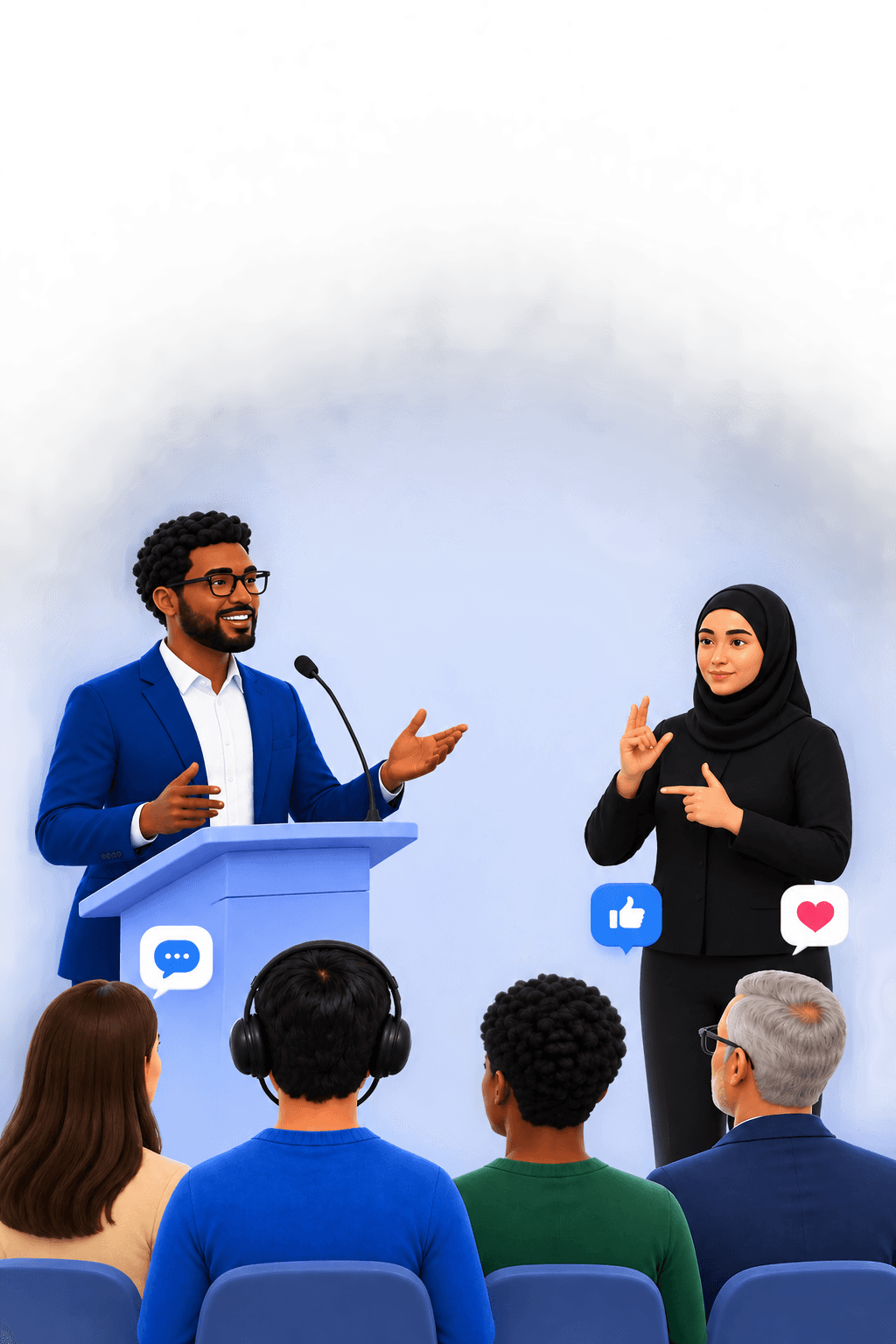 InclusaAI inclusive communication illustration